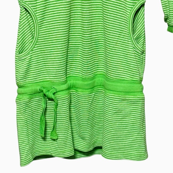 Orage Green Striped Hooded Athleisure Tie Waist Cozy Sporty Dress size Medium - Picture 3 of 12